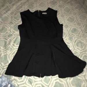 black peplum top